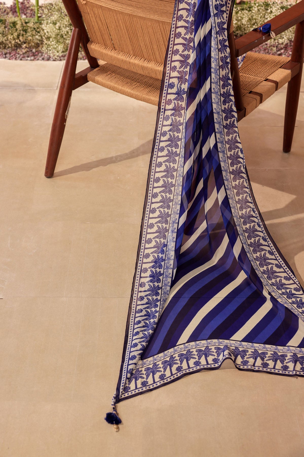 Buy Blue Hand Block Printed Dupatta by Seema Nanda for women online at ScrollnShops